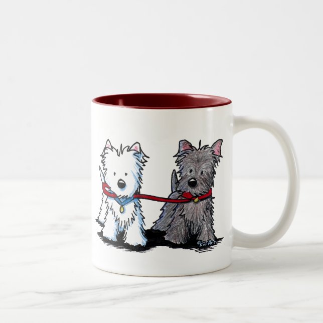 Taza Bicolor KiniArt Terrier Walking Buddies (Derecha)
