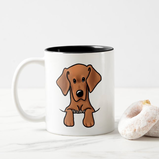 Taza Bicolor KiniArt Vizsla Hound (Con donut)