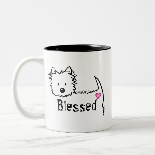 Taza Bicolor KiniArt Westie BENDIDO Mug (Izquierda)