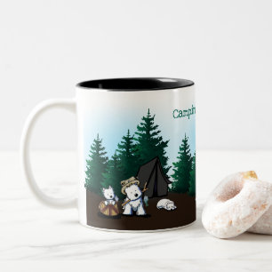 Taza Bicolor KiniArt Westie Camping
