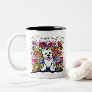 Taza Bicolor KiniArt Westie Jardín Alegre