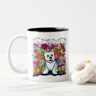Taza Bicolor KiniArt Westie Jardín Alegre