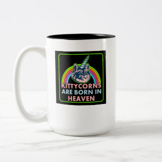 Taza Bicolor Kitty Corn Rainbow Heavy Breathing Love