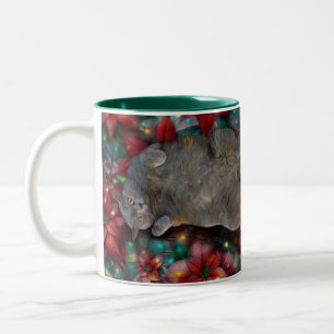 Taza Bicolor Kitty de gatos cortos británicos con luces de Poin
