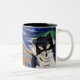 Taza Bicolor Kitty Scream Mug