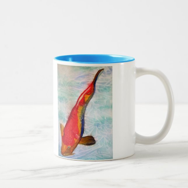 Taza Bicolor Kohaku Koi arte acuático japonés de peces (Derecha)
