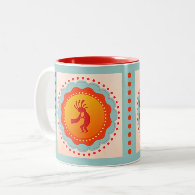 Taza Bicolor Kokopelli Southwest Inspiró Mug (Anverso izquierdo)