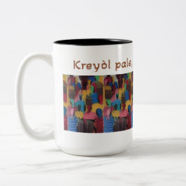 Taza Bicolor Kreyol Pale, Kreyol Konpran - Proverbio Haitiano