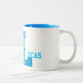 Taza Bicolor L tranquilo nombres, cambia el nombre, inicial
