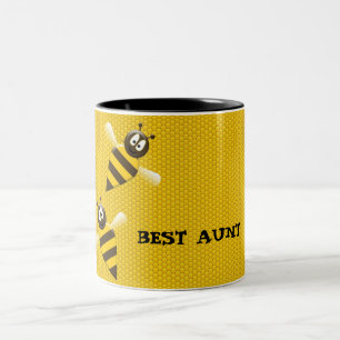 Taza Bicolor La abeja de miel en la mejor tía de Honeycomb