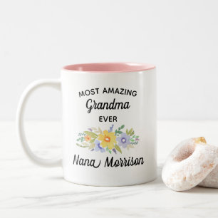 Taza Bicolor La abuela más asombrosa de todas las flores acuá