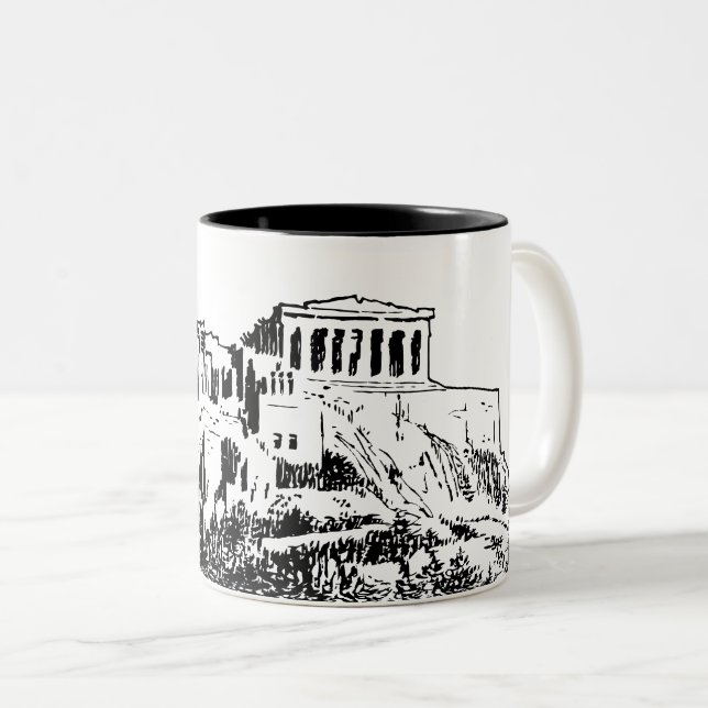 Taza Bicolor La acrópolis de Atenas, Grecia (Anverso derecho)