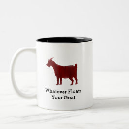 Taza Bicolor La acuarela roja de la cabra flota su cabra