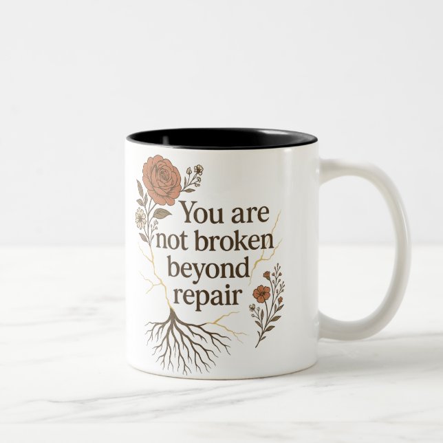 Taza Bicolor La alfombra de hilos de sanación (Derecha)