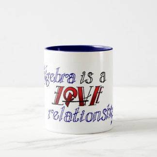 Taza Bicolor La álgebra es una relación del amor/del odio