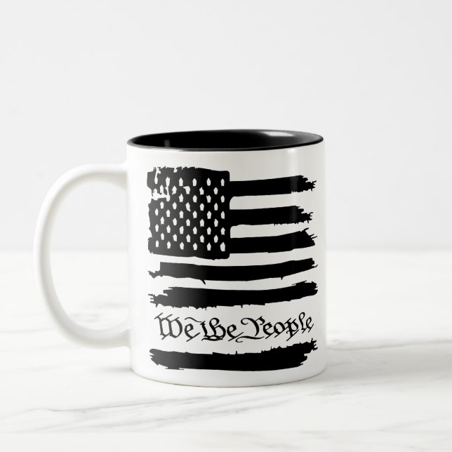 Taza Bicolor La bandera estadounidense nosotros, el pueblo (Izquierda)