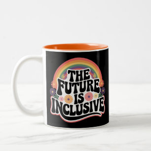 Taza Bicolor La Bandera LGBTQ Arcoíris Inclusiva del Futuro Gay