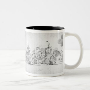 Taza Bicolor La batalla de Solebay, el 28 de mayo de 1672