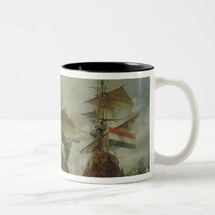 Taza Bicolor La batalla de Texel, el 29 de junio de 1694