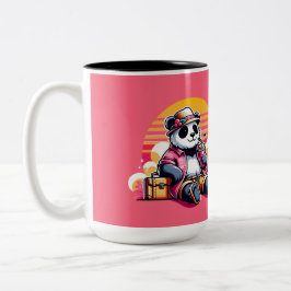 Taza Bicolor La bella Panda con gorra
