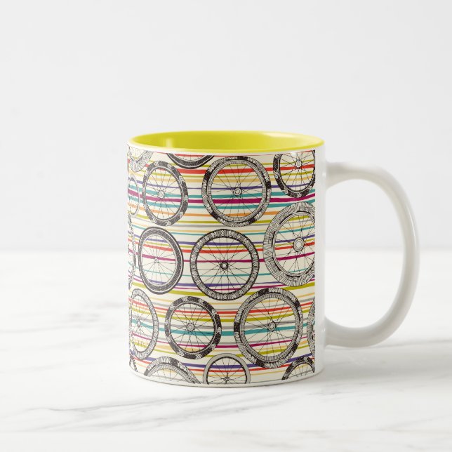 Taza Bicolor la bici rueda la raya (Derecha)