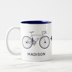 Taza Bicolor La bicicleta personalizada me hace feliz