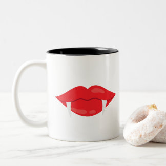 Taza Bicolor La boca de vampiros con colmillos