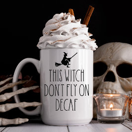 Taza Bicolor La bruja no vuele al diablo | Halloween divertido
