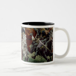 Taza Bicolor La caballería, 1895