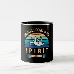 Taza Bicolor La cabra desmayada es mi animal espiritual