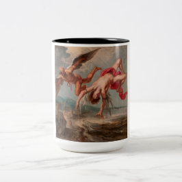 Taza Bicolor La caída de Icarus (por Jacob Peter Gowy)