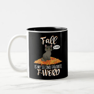 Taza Bicolor La caída es mi segunda palabra favorita - gato lin