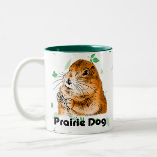 Taza Bicolor la cara del perro de las praderas (2)