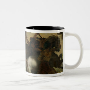 Taza Bicolor La carrera de caballos salvaje en Roma, c.1817
