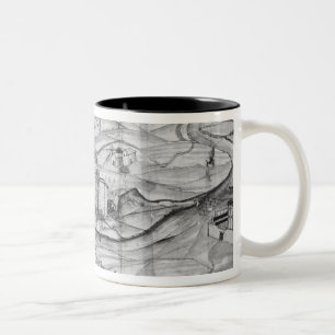 Taza Bicolor La ciudad y el pueblo de Carcasona, 1462