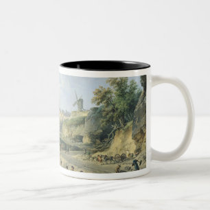 Taza Bicolor La construcción de un camino, 1774
