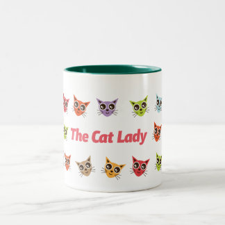 Taza Bicolor La dama del gato