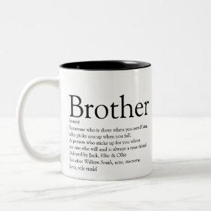 Taza Bicolor La definición de hermano moderno negro y blanco di