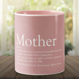 Taza Bicolor La definición de madre madre madre Rosa polvorient