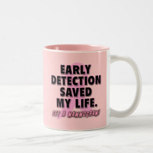 Taza Bicolor La detección temprana ahorra diseño del cáncer de