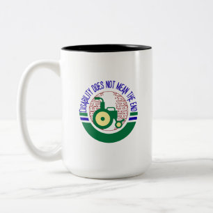 Taza Bicolor La discapacidad no significa el fin Inspirational