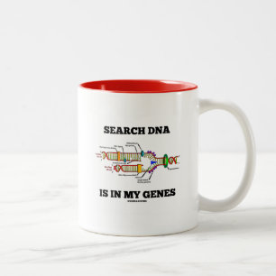 Taza Bicolor La DNA de la búsqueda está en mis genes (la
