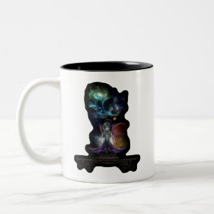 Taza Bicolor La Elegancia Del Retrato Fractal De Trilia