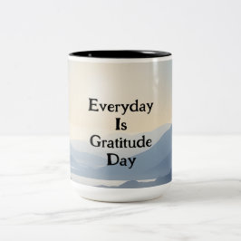 Taza Bicolor La escena del Río de Montaña de Estilo Acuarela To