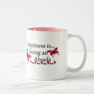 Taza Bicolor La Felicidad Es Ser Una Mariposa ABUELA