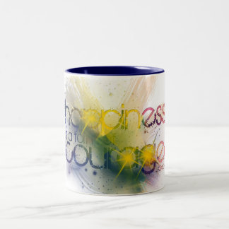 Taza Bicolor la felicidad es una forma de valor