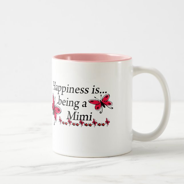 Taza Bicolor La felicidad está siendo una MARIPOSA Mimi (Derecha)