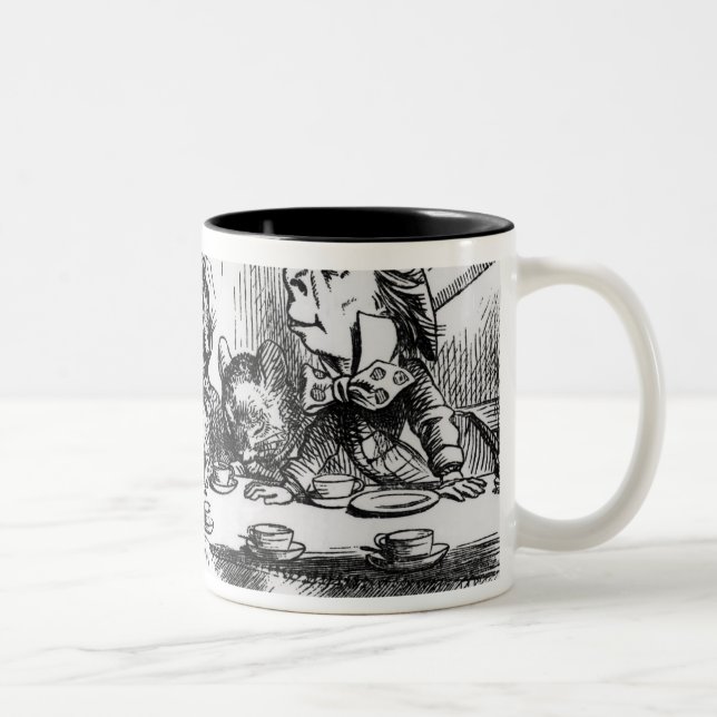 Taza Bicolor La fiesta del té del sombrerero enojado (Derecha)