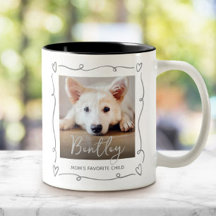 Taza Bicolor La foto del hijo favorito de Mamá Perro Corazón Gr