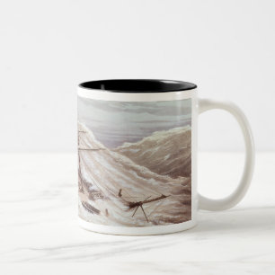 Taza Bicolor La fragata del vapor de Mississippi en un tifón